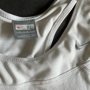 Nike white tank with built in bra